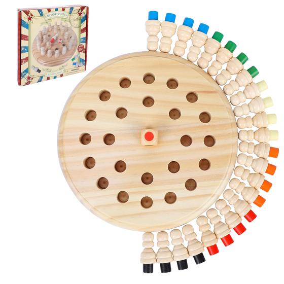 Imagem de Jogo Memory Chess Matching Gothink Wooden para crianças com dados