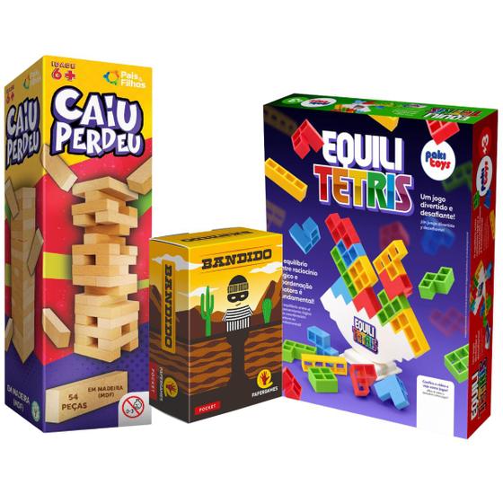 Imagem de Jogo Mesa Tabuleiro Equili Tetris Caiu Perdeu Bandido Cartas Brinquedo Jogos Presente Cartas Estratégia Familia Diversão Férias