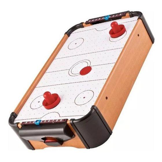 Jogo mini Mesa de AIR HOCKEY à Pilhas Portátil com Marcador Discos
