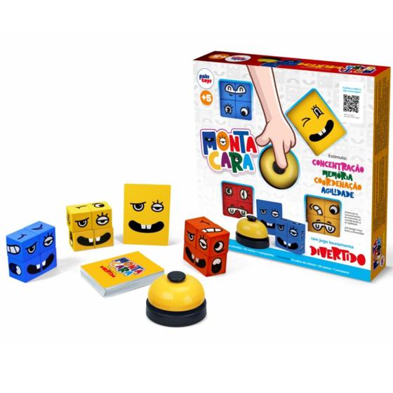 Imagem de Jogo Monta Cara Blocos Brinquedo Educativo Peças Montar Face Careta Cubo Das Emoções Jogos de Tabuleiro Infantil Rubik Cubik Crianças Escola