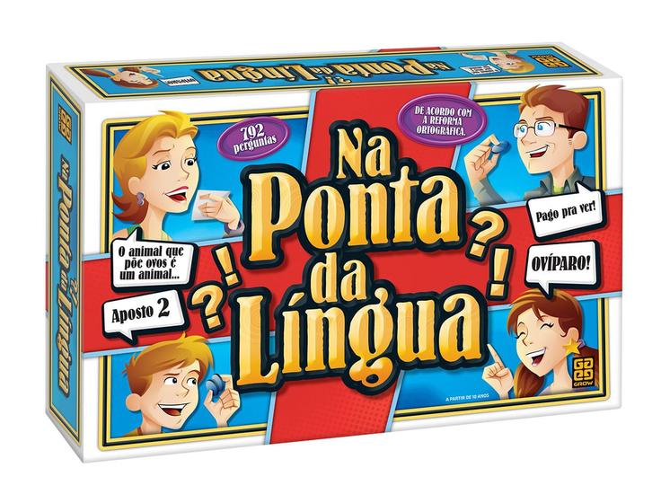 Jogo Na Ponta da Língua Grow Conhecimento,Tabuleiro Língua Portuguesa ...