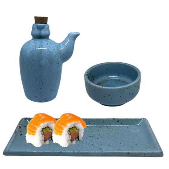 Imagem de Jogo Oriental 63 pcs Azul mesclado Restaurante Sushi bar