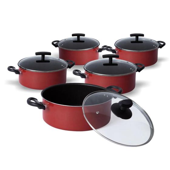 Jogo Panelas Caçarolas Cozinha 5 Peças Teflon Antiaderente Menor preço em Jogo Panelas Caçarolas Cozinha 5 Peças Teflon Antiaderente
