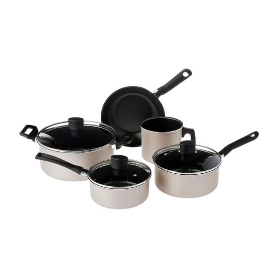 Jogo Panelas Dolce Caçarola Frigideira Fervedor Champanhe 5 Peças Menor preço em Jogo Panelas Dolce Caçarola Frigideira Fervedor Champanhe 5 Peças