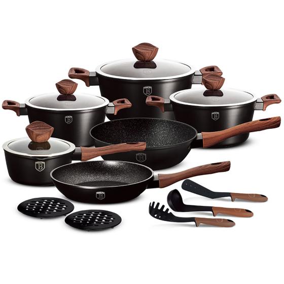 Jogo Panelas E Utensílios Cozinha 15pçs Caçarolas Frigideiras Antiaderente Turbo Indução Tampa Vidro Pires Térmico Pegador Massas Concha Sopa Espátula Menor preço em Jogo Panelas E Utensílios Cozinha 15pçs Caçarolas Frigideiras Antiaderente Turbo Indução Tampa Vidro Pires Térmico Pegador Massas Concha Sopa Espátula