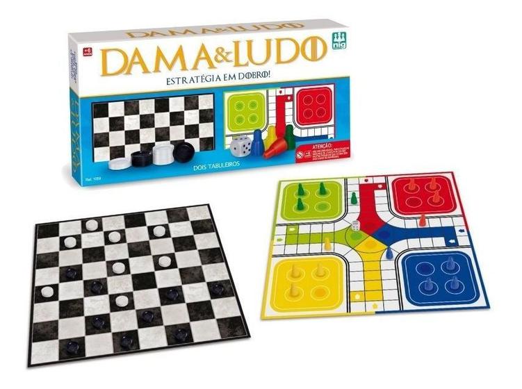 Jogo Para Crianças Com Dois Tabuleiros Dama E Ludo Nig 1059 - Jogos ...
