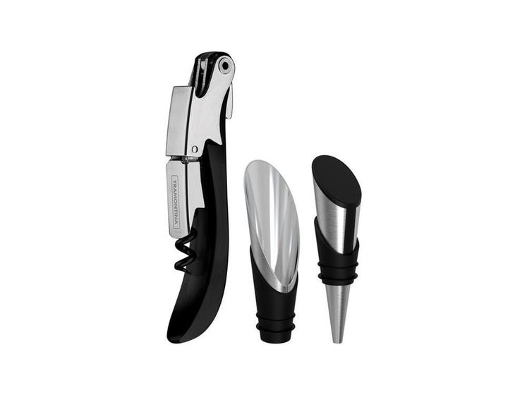 Imagem de Jogo para vinho 3 peças harmoniza preto sortidos de utensilios para uso domestico tramontina
