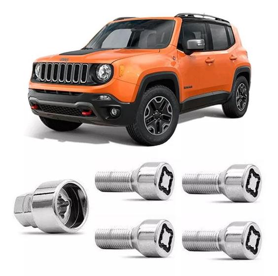 Imagem de Jogo Parafuso Antifurto Roda Segredo Trava Jeep Renegade