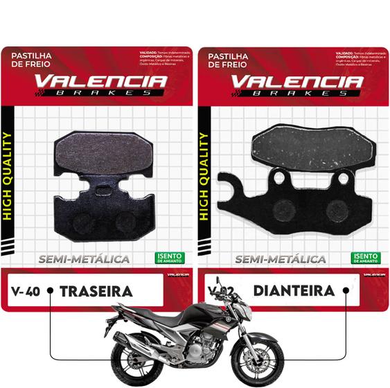 Imagem de Jogo Pastilha de Freio Dianteiro +Traseiro Fazer 250 2005 A 2015 Vl Brakes