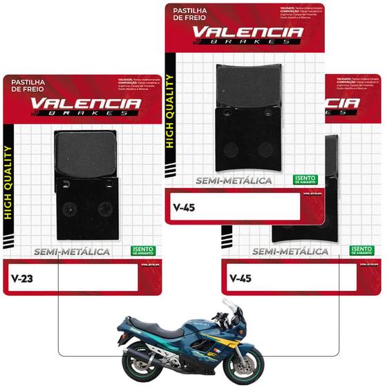 Imagem de Jogo Pastilha Freio Dianteiro+Traseiro Gsx Fk 750 1989 a 1996 Valencia Brakes