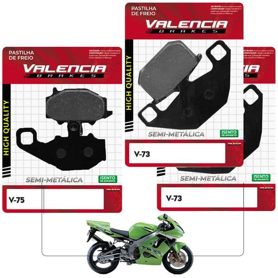 Imagem de Jogo Pastilha Freio Dianteiro+Traseiro Zx-9R 900 Ninja 1994 a 1995 Valencia Brakes