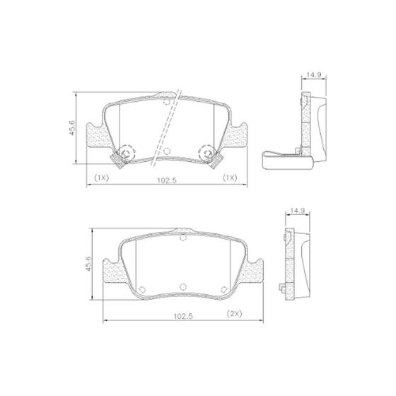 Imagem de Jogo Pastilha Freio Traseira Compativel Corolla 2008-2019 Lonaflex P689