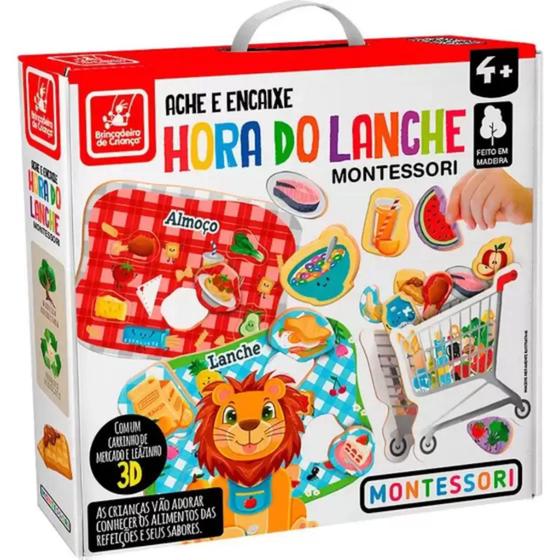 Imagem de Jogo Pedagógico Ache e Encaixe - Hora do Lanche Montessori - Brincadeira de criança