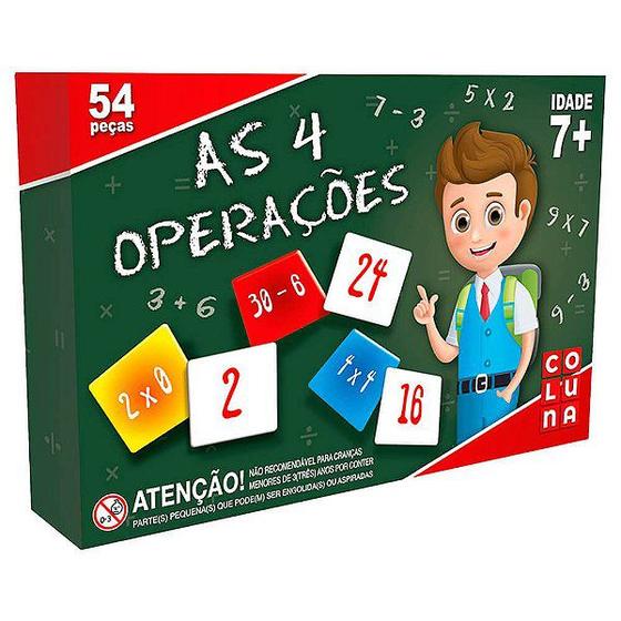 Jogo Pedagógico As 4 Operações Matemática 54 Peças Didático Educativo ...