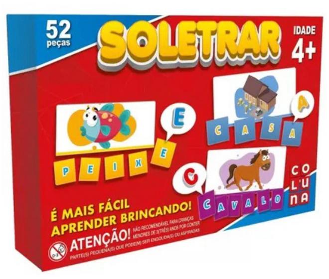 Jogo Pedagógico Soletrar Soletrando 52 peças - COLUNA - Brinquedos ...