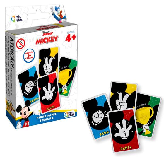 Imagem de Jogo Pedra, Papel E Tesoura  Mickey Mouse Original Baralho Cartas