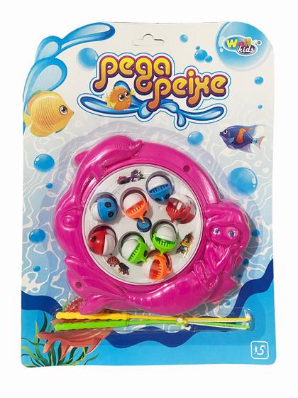 Imagem de Jogo Pega Peixe Com Varinha Pescaria Infantil Rosa - Wellkids WBU2876