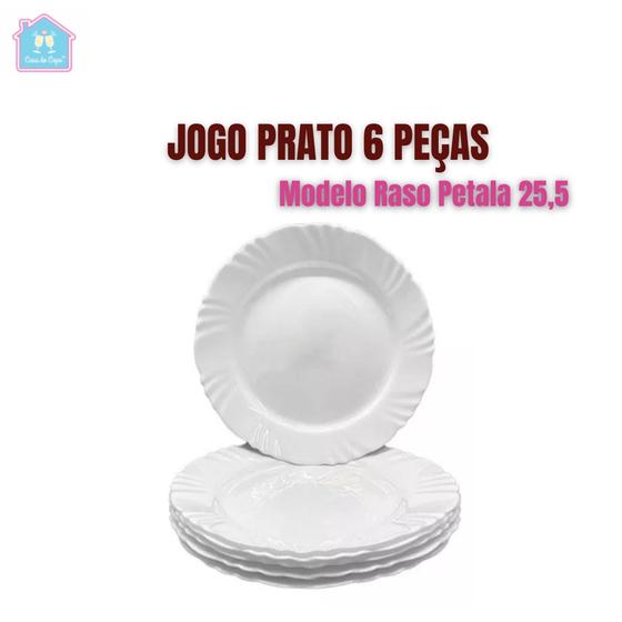 Imagem de Jogo Prato Jantar 6 peças 25,5cm Pétala