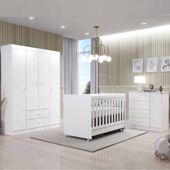 Imagem de Jogo Quarto De Bebê Completo Com Roupeiro, Cômoda E Berço