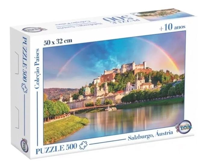 Imagem de Jogo Quebra Cabeça Cidade Salzburgo Áustria Puzzle 500 Peças