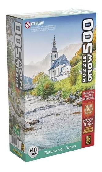 Imagem de Jogo Quebra Cabeça Paisagem Riacho Nos Alpes Puzzle 500pçs