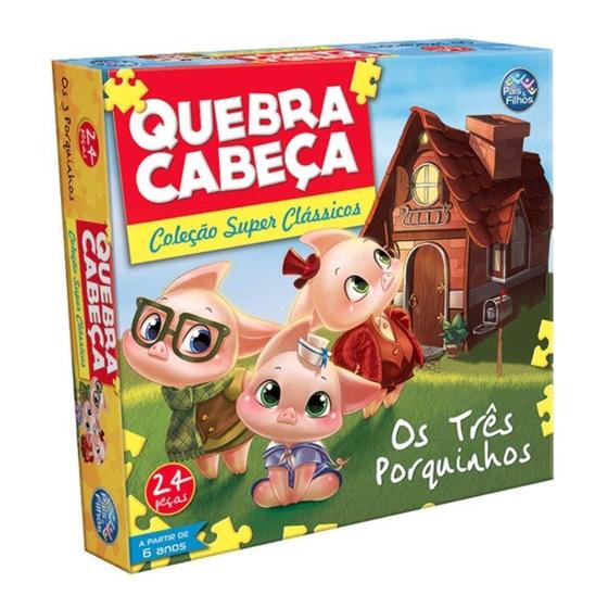 Jogo Quebra Cabeça Tres Porquinhos Pais e Filhos Menor preço em Jogo Quebra Cabeça Tres Porquinhos Pais e Filhos