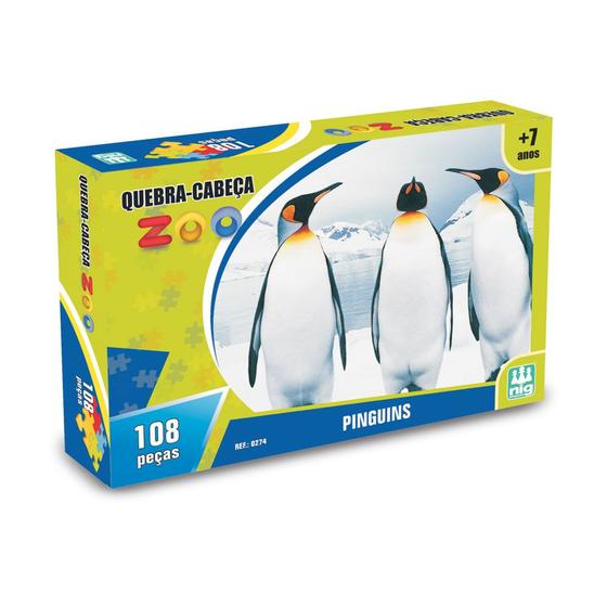 Imagem de Jogo Quebra Cabeça Zoo Pinguins 108 Peças Nig