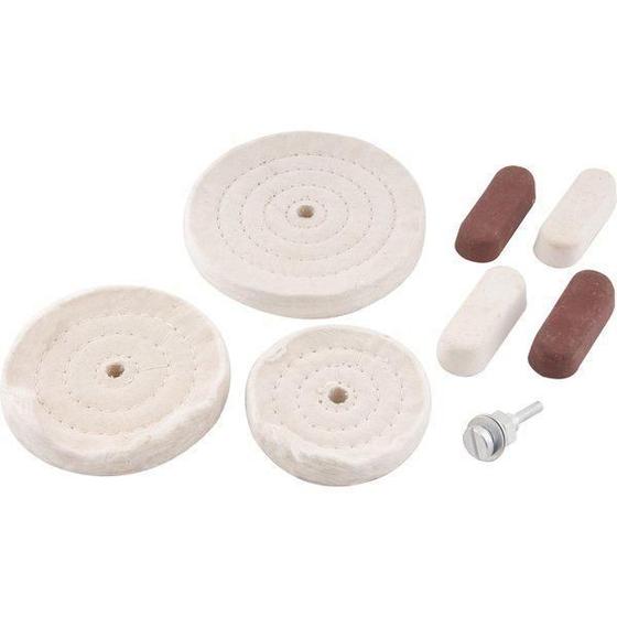 Imagem de Jogo Rodas Pano Polimento 100Mm Com Pasta 8Pcs Vd 1240000008