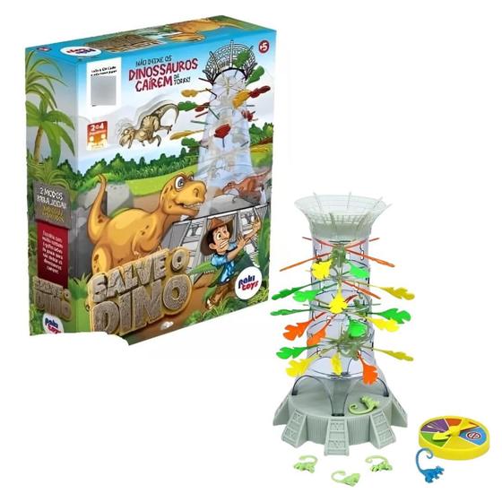 Imagem de Jogo Salve o Dino Torre Equilibrio Dinossauros - Paki Toys