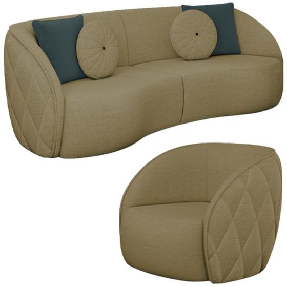 Imagem de Jogo Sofa 288 cm 4 Lug E Poltrona 1 Lug Passion TCE 1025 Linho Moll