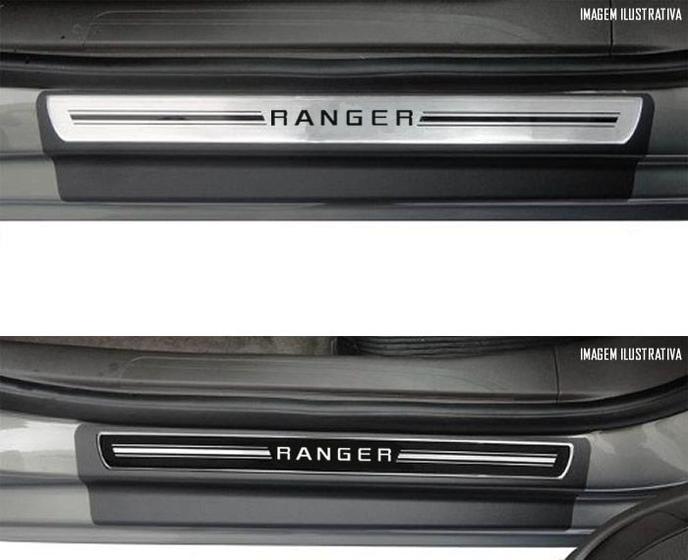 Imagem de Jogo Soleira Premium Elegance Ford Nova Ranger 2013 a 2023 - 4 Portas ( Vinil + Resinada 8 Peças )