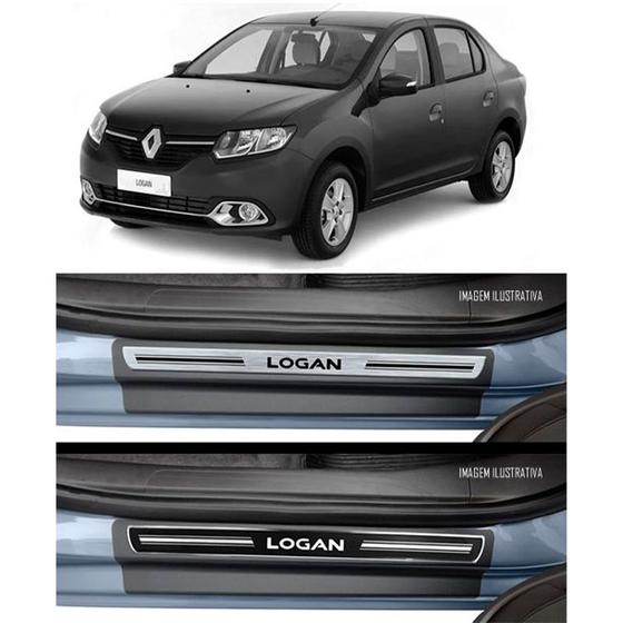 Imagem de Jogo Soleira Premium Elegance Renault Novo Logan 2014 a 2023 - 4 Portas (Vinil + Resinada 8 Peças)