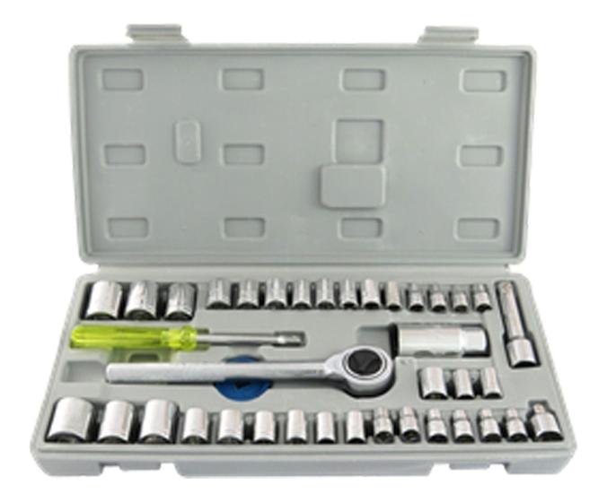 Jogo Soquetes Catraca 40 Peças Bom Kit Ferramentas Mecânico Menor preço em Jogo Soquetes Catraca 40 Peças Bom Kit Ferramentas Mecânico
