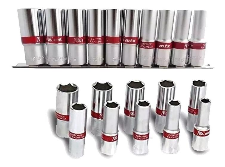 Jogo Soquetes Longos 3/8 Sextavados 08 A 19mm 10 Pcs Cr-v Menor preço em Jogo Soquetes Longos 3/8 Sextavados 08 A 19mm 10 Pcs Cr-v