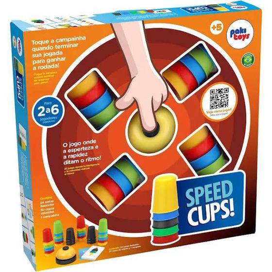 Imagem de Jogo Speed CUPS Jogo Copinhos Coloridos Pedagogico Educativo