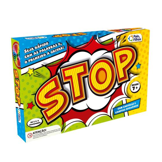 Imagem de Jogo Stop Tabuleiro com Canetas e Cartelas Apagaveis - Pais e Filhos