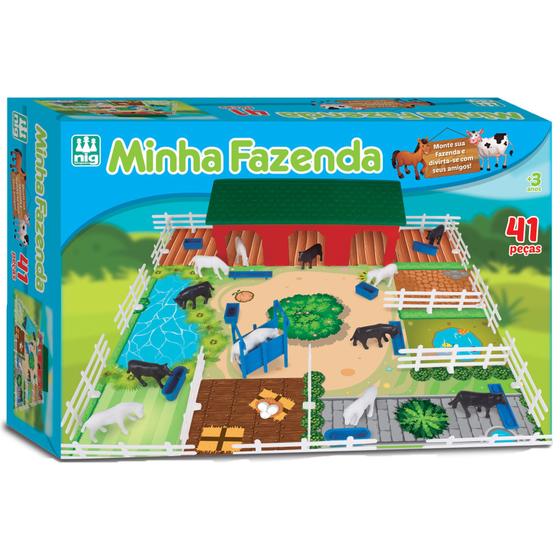 Imagem de Jogo Tabuleiro Montar Minha Fazenda 41 Peças Nig Brinquedos