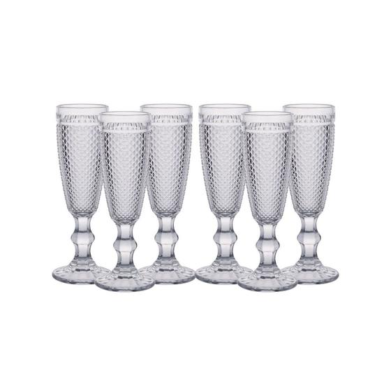 Imagem de Jogo taca vidro champagne bico de jaca 6pcs x 170ml transparente