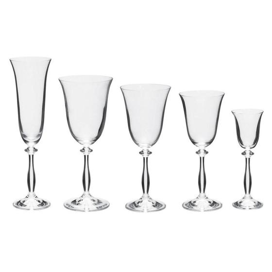 Jogo Taças de Cristal Angela 30pçs Bohemia Menor preço em Jogo Taças de Cristal Angela 30pçs Bohemia