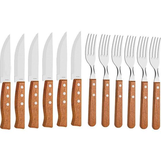 Jogo Talheres para churrasco 12 Peças Garfo e faca - NM Menor preço em Jogo Talheres para churrasco 12 Peças Garfo e faca - NM