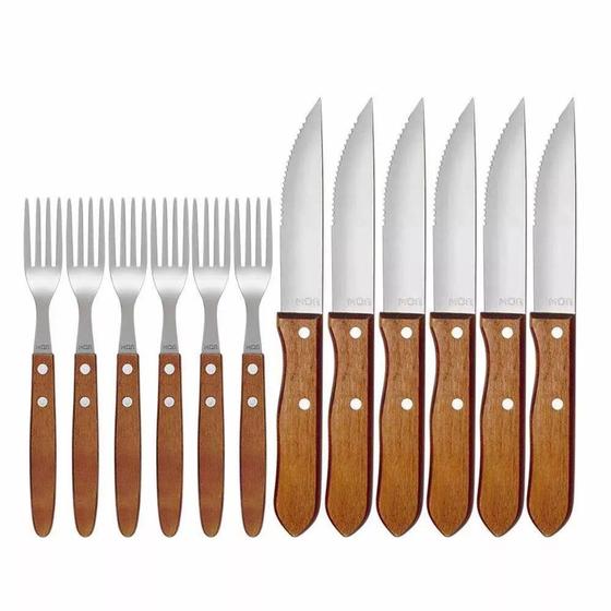 Jogo Talheres Para Churrasco Garfo Faca Larga 12 Peças - Mor Menor preço em Jogo Talheres Para Churrasco Garfo Faca Larga 12 Peças - Mor