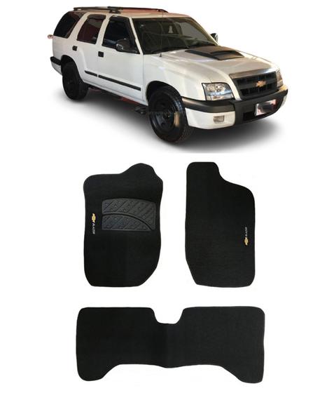 Imagem de Jogo Tapete Carpete Bordado Chevrolet Blazer 1996 a 2005 - Preto-300.323PTO