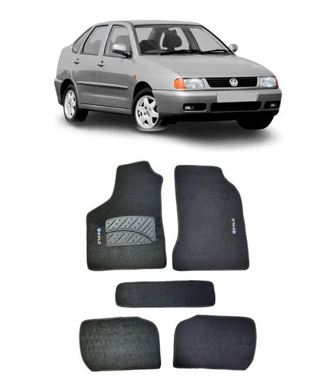 Imagem de Jogo Tapete Carpete Volkswagen Polo Classic 1999 a 2001 Com Logo Bordado Preto-100.328PTO