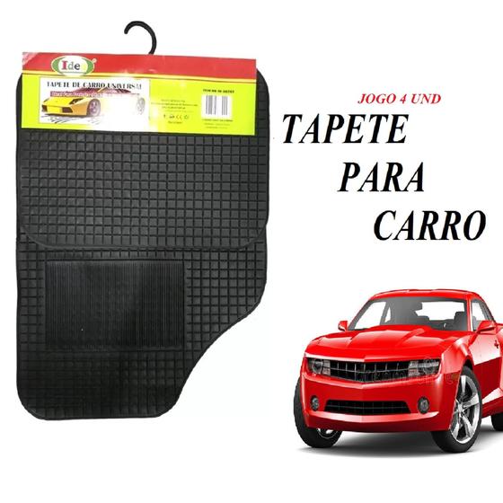 Imagem de Jogo Tapete De Carro Borracha Facil de Limpar 4 Unidades Kit