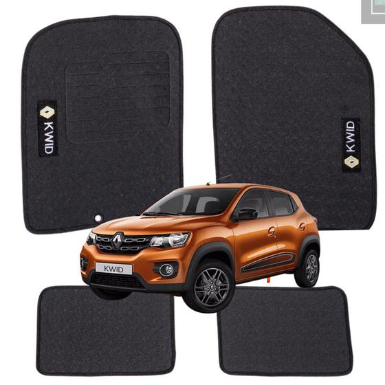 Imagem de Jogo Tapetes Borracha Renault Kwid Preto Impermeável Pvc