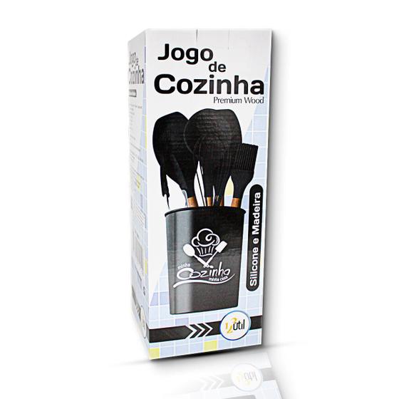 Jogo Útensilios Silicone Para Cozinha 7 Peças Preto Menor preço em Jogo Útensilios Silicone Para Cozinha 7 Peças Preto