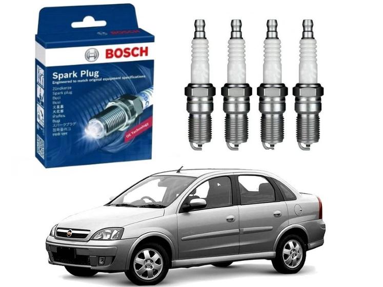 Imagem de Jogo velas bosch chevrolet corsa novo sedan 1.0 8v flex 2005 a 2015