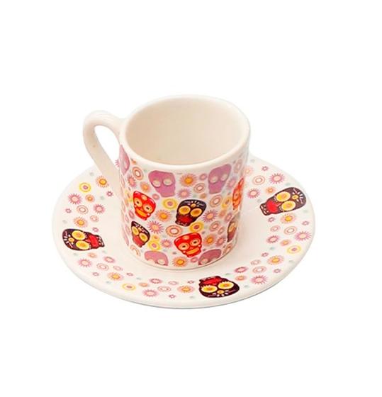 Imagem de Jogo Xícaras Café Expresso + Pires 85ml - Kit 6 Peças