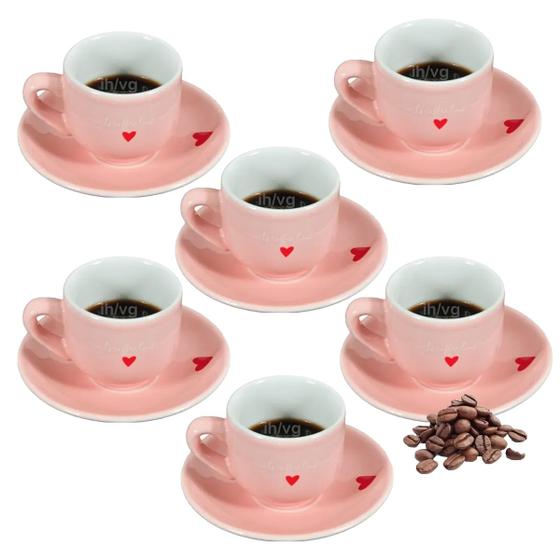 Jogo Xícaras De Café Com Pires 12 Peças Porcelana Menor preço em Jogo Xícaras De Café Com Pires 12 Peças Porcelana