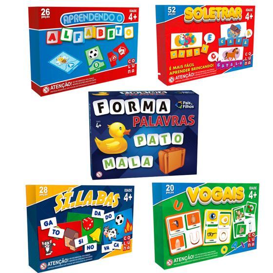 Imagem de Jogos Alfabetização Ensinar a Ler Escrever Alfabeto + Silabas + Vogais + Soletrar + Formar Palavras